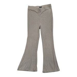 Express Ribbed Knit Flared Beige Pants - Size Small